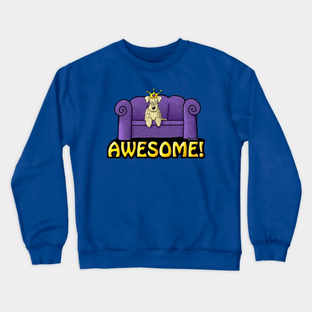 Sofa King Awesome Wheaten Crewneck Sweatshirt by KiniArt